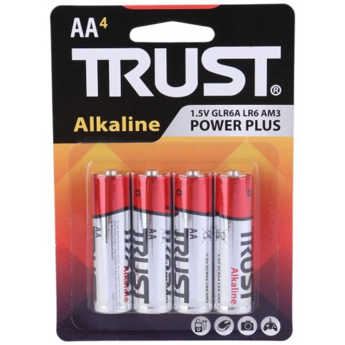 باتری چهارتایی قلمی تراست Alkaline Power Plus LR6