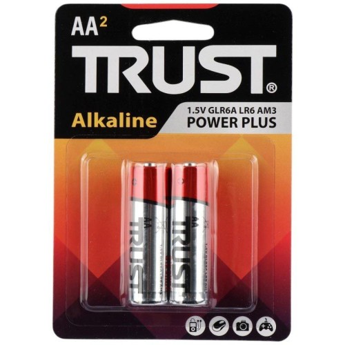 باتری دوتایی قلمی تراست Alkaline Power Plus LR6