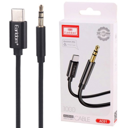 کابل تبدیل Type-C به AUX ارلدام ET-AC01 طول 1 متر