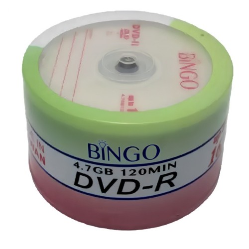 دی وی دی خام بینگو ظرفیت 4.7 گیگابایت بسته 50 عددی کد 2
