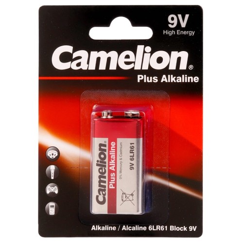 باتری کتابی 9 ولت کملیون Plus Alkaline 6LR61