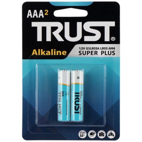 باتری دوتایی نیم قلمی تراست Alkaline Super Plus LR03