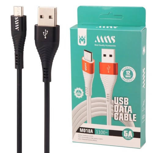 کابل میکرو یو اس بی فست شارژ 5 آمپر ام ان اس M018A طول 1.1 متر