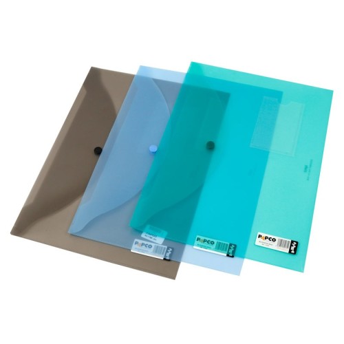 پوشه دکمه دار شفاف پاپکو A4-116B سایز A4