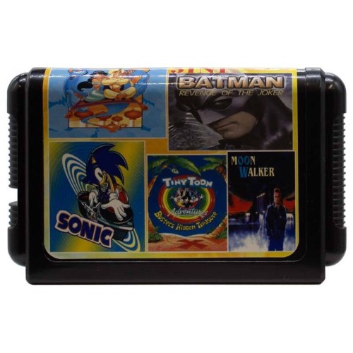 کارتریج پنج لبه بازی علاءالدین و بتمن انتقام جوکر و سونیک و تاینی‌‌تون و مون واکر سگا کد DT-32032