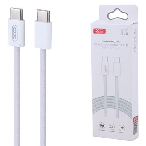 کابل دو سر تایپ سی فست شارژ 60 وات ایکس او XO-NB-Q260C طول 3 متر