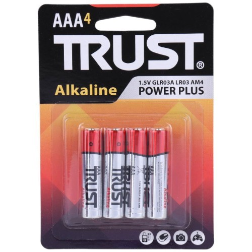 باتری چهارتایی نیم قلمی تراست Alkaline Power Plus LR03
