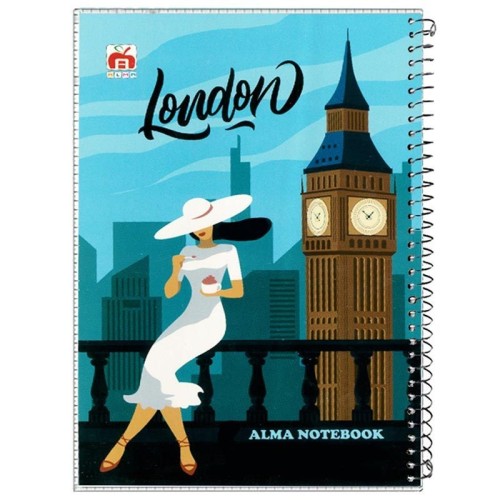 دفتر سیمی 60 برگ طرح کلاسیک نهال آلما کد 7612