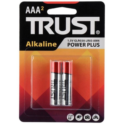 باتری دوتایی نیم قلمی تراست Alkaline Power Plus LR03