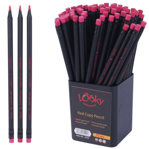 مداد قرمز لوکی Looky 2042 بسته 72 عددی